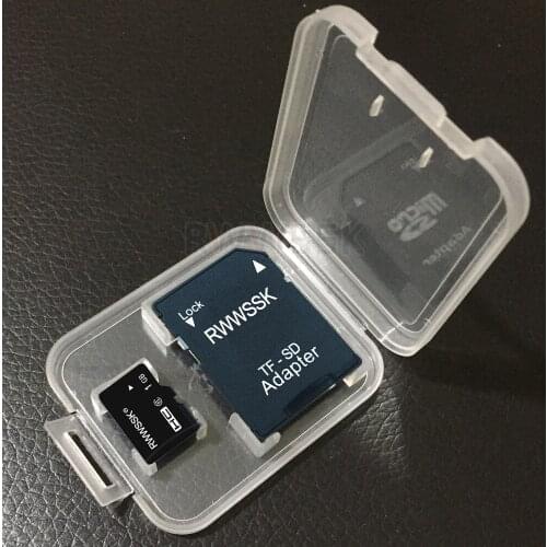 RWWSSK Tf Card To SD Adapter 128MB 256MB 512MB 1GB 2GB 4GB 8GB 16GB 32GB 64GB Free PP Case