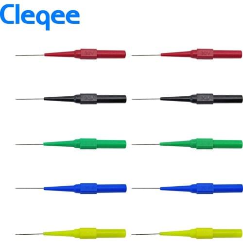 Cleqee P5007 10pcs Insulation Piercing Needle Non-destructive Multimeter Test Probes Red/Black