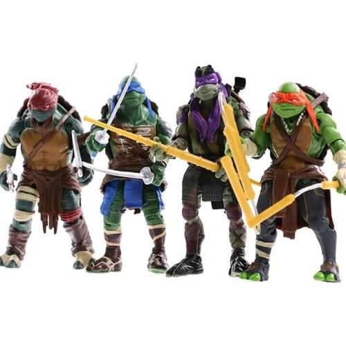 4pcs/set 12cm Teenage Mutant Ninja Turtles Action Figure Turtles Articulated Doll Toy Anime Decoration Model Limited Edition Toy