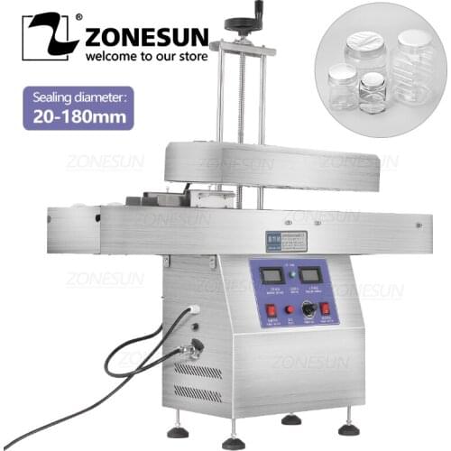 ZONESUN Glass Plastic Bottle Aluminium Foil Continuous Induction Sealing machine For Medical Cap Sealer Packing Machine