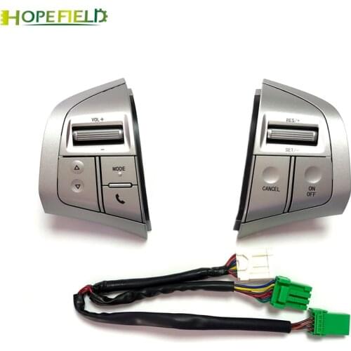 Silver Steering Wheel Button Volume Audio Bluetooth Phone Cruise Control Speed Switch For Isuzu MU-X D-MAX DMAX MUX Accessories