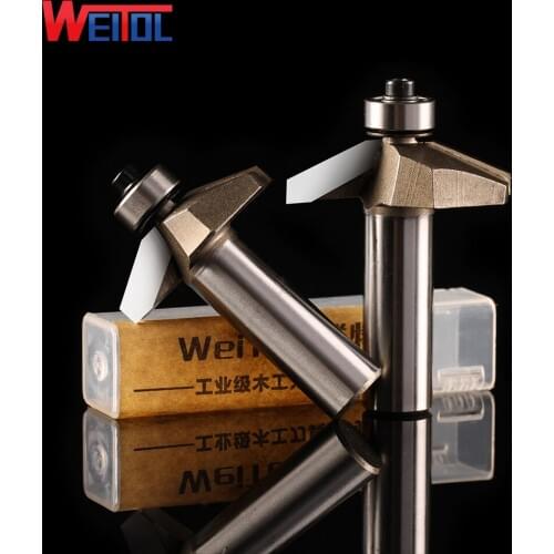 Weitol 1pcs 1/2 inch horse nose bit with bearing tungsten carbide router bits woodworking tools CNC end mill