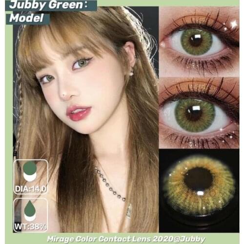 KSSEYE Natural jubby Green Color Contact lenses Soft Contacts lens Beautiful pupile