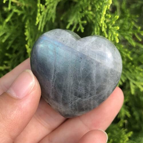 1Pcs Beautiful Labradorite Heart Healing Carving Crystal Stone Heart Labradorite For Decoration