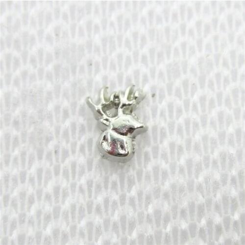 Hot selling 20pcs/lot Deer head Floating Charms Living Glass Memory Floating Lockets DIY Jewelry Charms