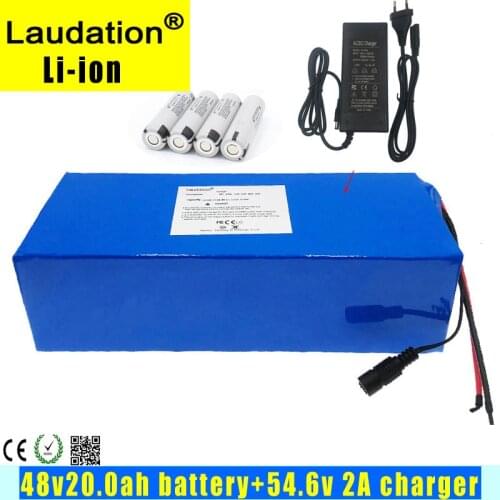 48V20Ah Lithium Ion Battery is Suitable for Electric Vehicles Electric Scooters Built-in 30A BMS 54.6V with 2a Battery Charger