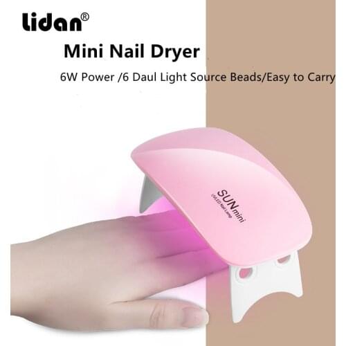 Mini Nail Dryer Portable 6W LED UV Lamp Micro USB Gel Varnish Curing Machine Nail Art Tools