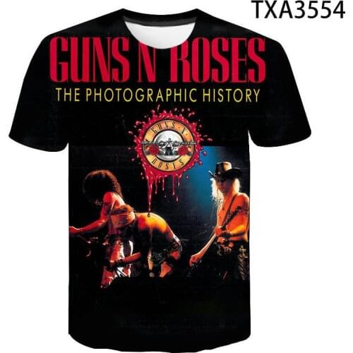 Fashion Guns n Roses 3D Printed T Shirt Summer Style Men Women Children Short Sleeve Boy girl Kids Casual Streetwear Top Tees