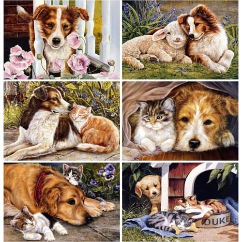 MomoArt 5D DIY Diamond Painting Dog Hobbies And Crafts Diamond Embroidery Cat Animal Rhinestone Art Craft Kit Home Decor Gift