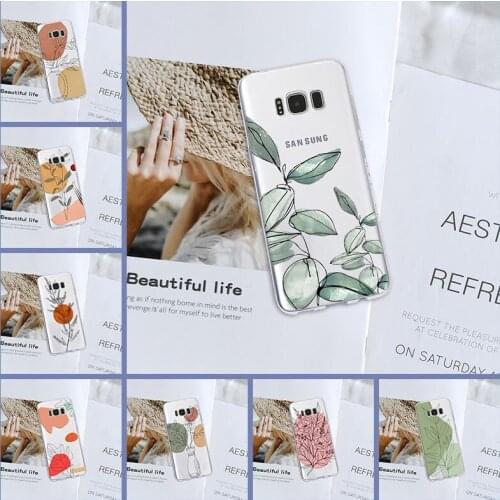 For Samsung Galaxy S8 S9 Plus S5 S6 S7 Edge Silicone Art Flower Aesthetic Soft Cover For Samsung Galaxy Note 9 8 5 4 Phone Case
