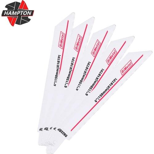 HAMPTON S922EF 18TPI BIM Saber Blades Jig Saw Blade (150mm) 6'' for Cutting Wood Plastic Pipe Metal Reciprocating Saw Blade