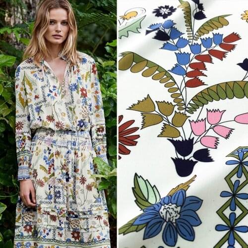 2019 spring and summer new print dress fabric handmade DIY fabric Europe and the United States hot polyester fabric