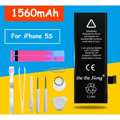 Original Da Da Xiong Battery For iPhone 5S 5GS 1560mAh Real Capacity With Machine Tools Kit Replacement Batteries
