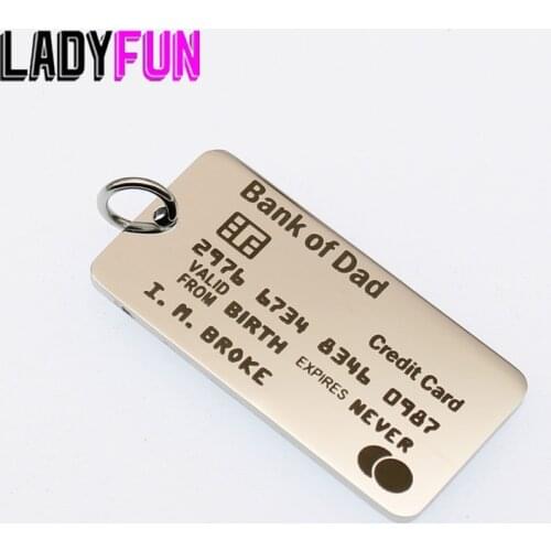 Dad Father Gifts Charm Stainless Steel Words Charms Bank Of Dad Pendant Charms High Polish Mirror Surface Pendant 10pcs