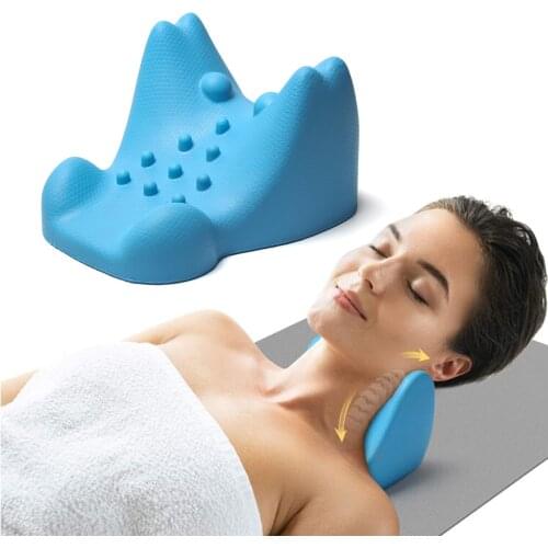 Neck Shoulder Relaxer Chiropractic Pillow w/Massage Point Neck Stretcher for Muscle Relax Fast Efficient Lightweight