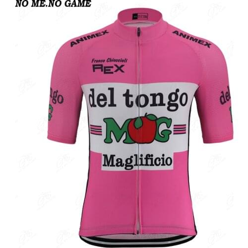 Pro bike cycling team bike Shirt Men Short sleeve Pink Bicycle jersey Retro Cycling Jersey Maglia Ciclismo road Racing clothing
