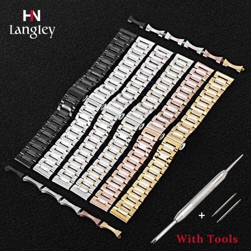 Full Stainless Steel Watchband 12mm 14 16 18 19 20 21 22 24mm Wristband Straps Butterfly Buckle Band With Tool Dual Interface