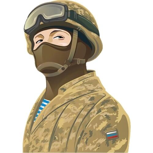 Rulemylife Russian special forces and Kalashnikov on vinyl creativity stickers for Passat B6, Lada, car decoration