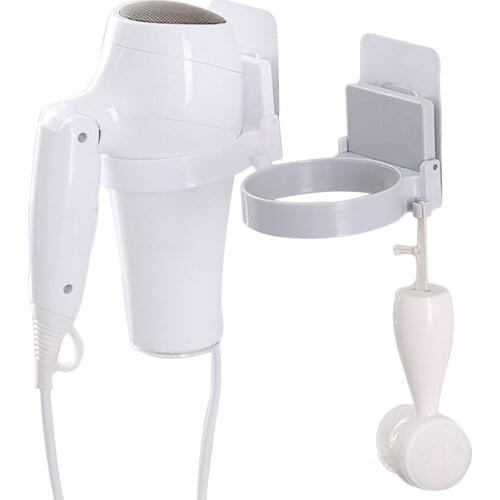 Self Adhesive Hair Dryer Holder Rack Hanging Hairdryer Shelf Bathroom Storage Rack Wall Mounted Hair Dyer Machine Hanger