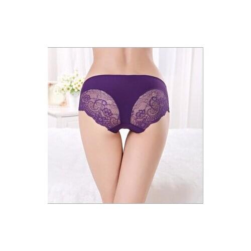 Sexy lace panties women underwear panties solid female ice silk panties hot underwear women seamless sexy lace