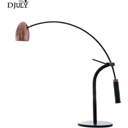 Nordic design long arm adjustable desk lamp Marble base rose gold lampshade study office reading light fixtures led table lamps