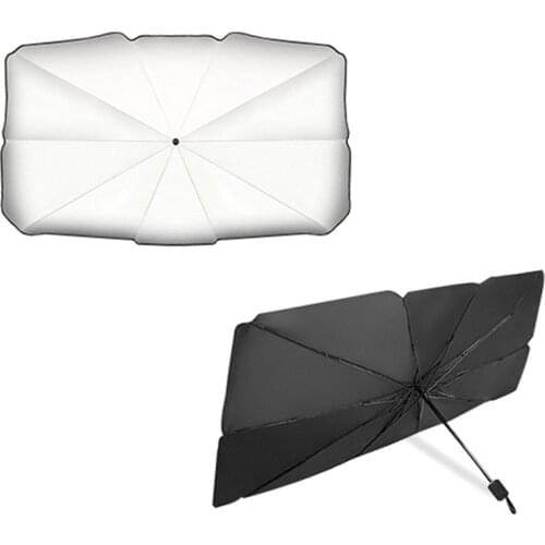 New Summer Car Umbrella Type Foldable Car Windshield Sunshade Protector Umbrella Cloth For Auto Front 2 Model Can Choose