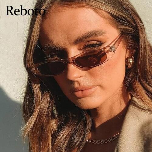 Vintage Small Sun Glasses For Women Fashion 2020 Clear Lens Shades Cat Eye Glasses Fashion Sun Glasses For Female Brown Oculos