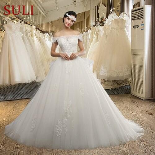 SL037 Vintage Cheap Long Boat Neck Zipper Ruched Short Sleeve Lace Wedding Dresses