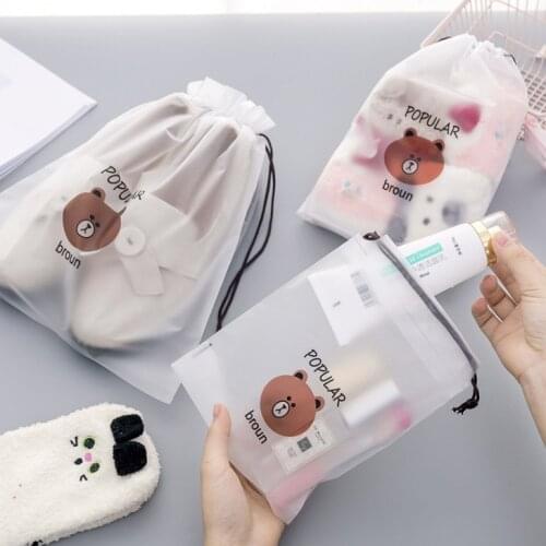 Cartoon Bear waterproof travel storage bag bundle pocket luggage clothing storage bag finishing Bag Drawstring Bag