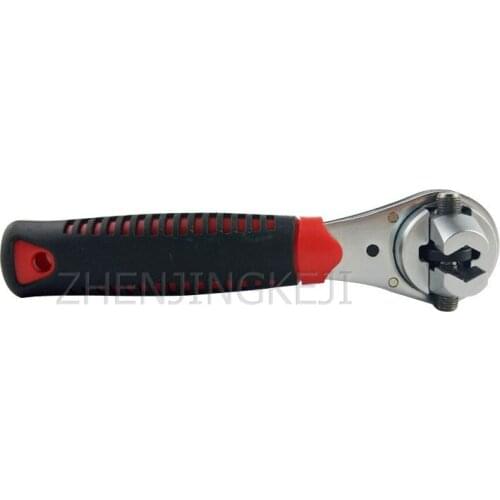 High-grade Adjustable Ratchet Wrench 6-22mm Straight Handle Single Head Chrome Molybdenum Steel Multi-function Ratchet Wrench