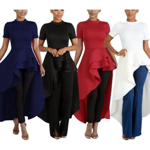 2021 Spring New Women Dresses Fashion Irregular Dress Short Sleeve Black Ruffles Zipper High Waist Elegant Party Dress