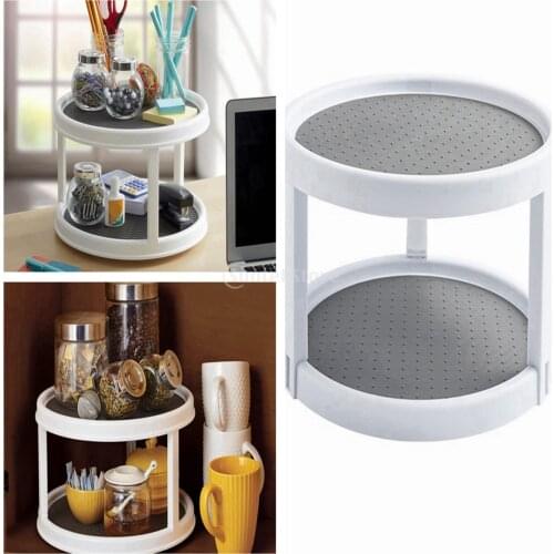1pc Round Rotating Spice Storage Rack Organizer Container for Kitchen Pantry