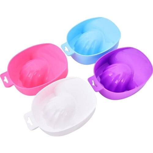 1pcs DIY Nail Spa Bath Clean Nail Art Hand Wash Remover Soak Bowl Treatment Manicure Tools 4 Color