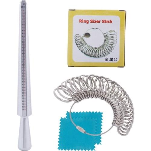 1pcs Jewelry Tools Ring Size Mandrel Stick Finger Gauge Ring Sizer Measuring For DIY Jewelry Size Tool Sets