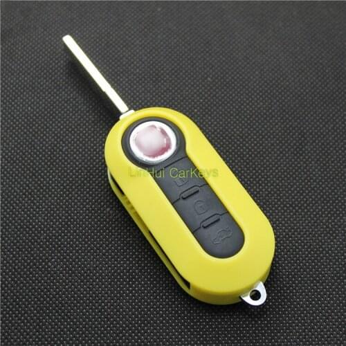10 PCS Key Case for FIAT 500 PANDA PUNTO BRAVO Car Key Shell Cover Pure Yellow