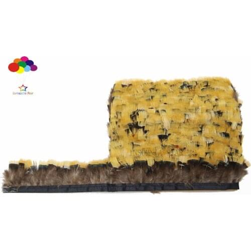 10 yards high quality pheasant feather trim natural cloth sideband 4-6cm wide for skirt wedding dress party DIY crafts carnival