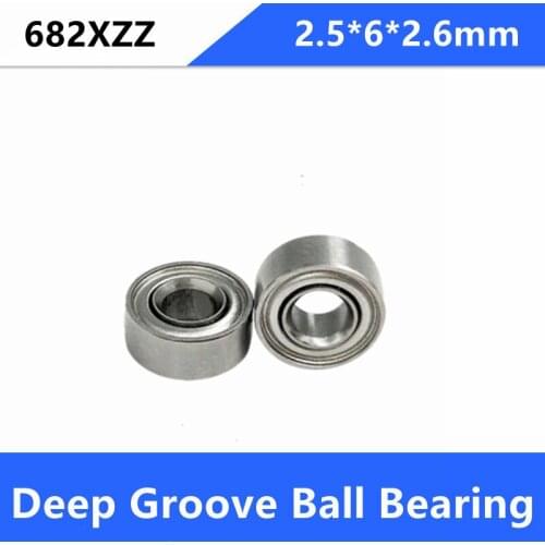 100pcs/lot 682XZZ 682 682X ZZ 2.5*6*2.6mm double shielded deep groove ball bearings Miniature Mini bearing 2.5x6x2.6mm