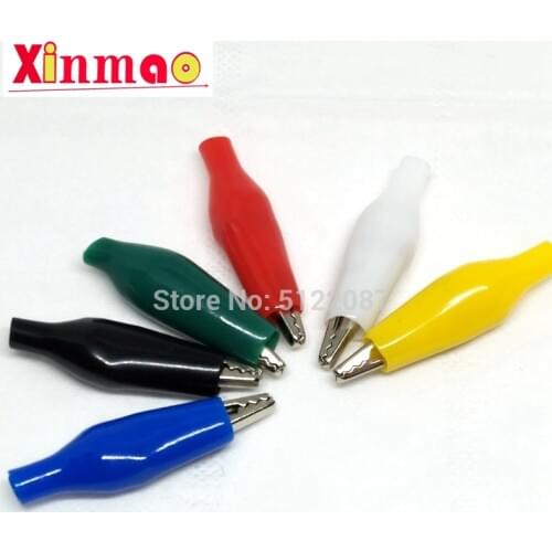 12Pcs Insulation Metal Alligator Crocodile Clip Electric Test 28MM Lead Colorful Red Black Blue Green White Yellow Car Connector