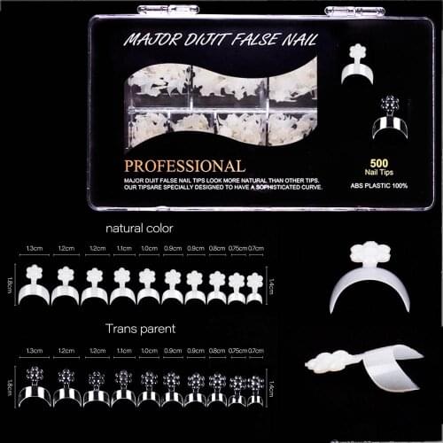 500pcs/box Nail Tips Half Cover Fake False French Nail Art Artificial Acrylic Gel Uv Manicure Set Diy Clear/natural/pure White