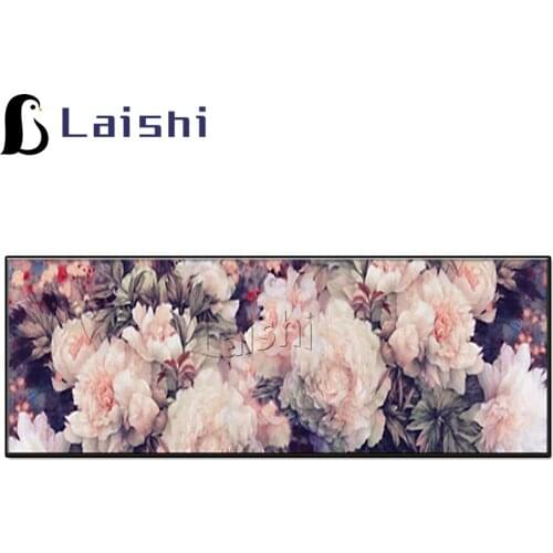 Full round square Diamond painting living room peony flower point sticking drill cross stitch simple bed top decor cross stitch