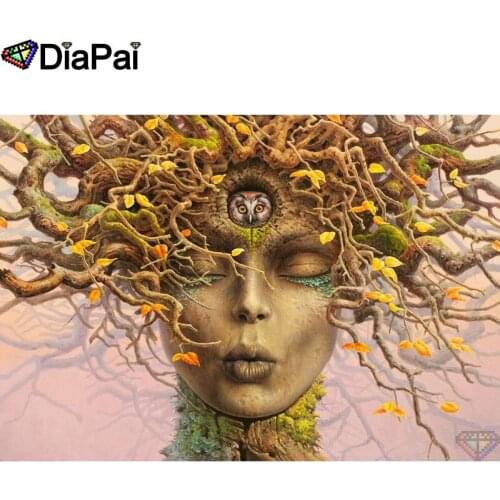 DIAPAI Diamond Painting 5D DIY 100% Full Square/Round Drill "Beauty tree owl" Diamond Embroidery Cross Stitch 3D Decor A25010