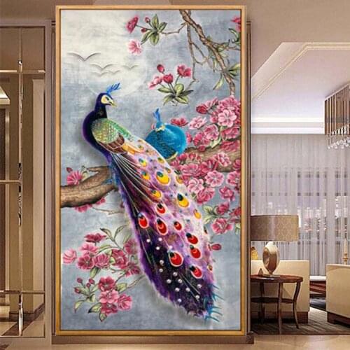 DIY AB Diamond painting animal peacock flower full of diamonds new cross stitch home decoration painting crafts Christmas gift