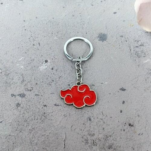 Akatsuki Red Cloud Keychain for Women Narutos Keyring 2021 Japan Anime Accessories Cosplay Itachi Cartoon Jewelry Wholesale Gift