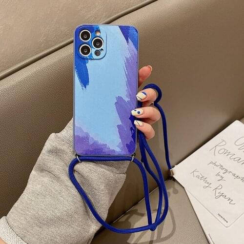 Strap Cord Chain Necklace Lanyard Phone Case for xiaomi redmi k40 k30 9t 8a 8 9 9c 9a 7 6a 6 4x 4a 9t cartoon Painting Silicone