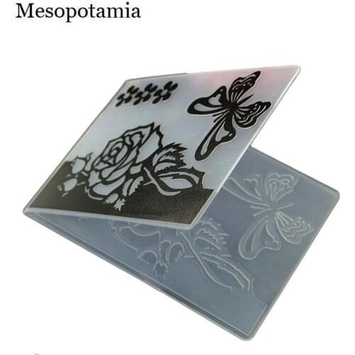 DIY Scrapbooking Flowers Butterfly Relief Embossing File Templates Card Making Plastic Template Garden Sewing Embossing Folders