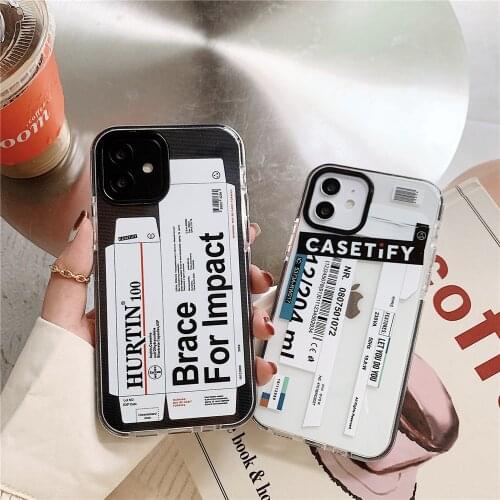 2021 Two-color TPU Phone Capa Case For iPhone 12 Mini/11/12Pro Max XR XS Max New Air Tickets Funda Cover For iPhone SE 7 8Plus