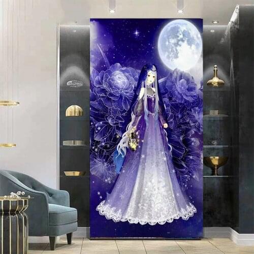 Fantasy Moon Elf 5d diy diamond painting full square round diamond mosaic stitch anime Girl diamond embroidery wall decor X121