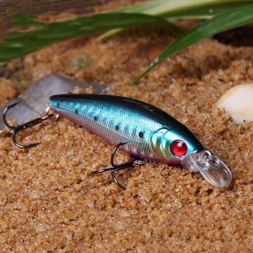 Artificial Minnow Wobblers 6cm/6g Freshwater Plastic Fishing Bait 3D Eyes Diving Depth 0.5M Bionic Fishing Lure Hard Bait