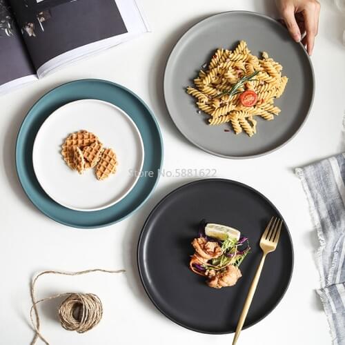 Nordic Ceramic Steak Western Dish Plates Home Dishes Creative Plate Fruit Dish Dessert Tableware Western Style Steak Dishes