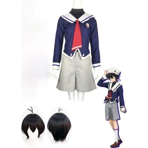 Anime Sk8 the infinity MIYA Full Cosplay Costume High School Uniform Halloween Carnival Funny Costume Black Wig
